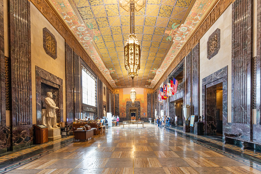 Baton Rouge, USA - October 23, 2023: inside the state capitol building in Baton Rouge, USA.