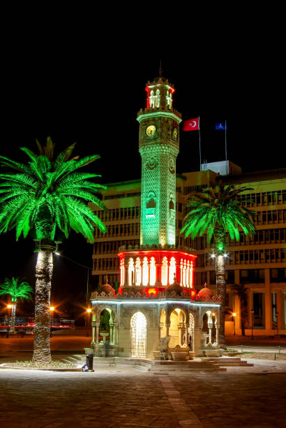 istock Turkey Izmir Konak Square, Old Clock Tower (Night) 1804496038