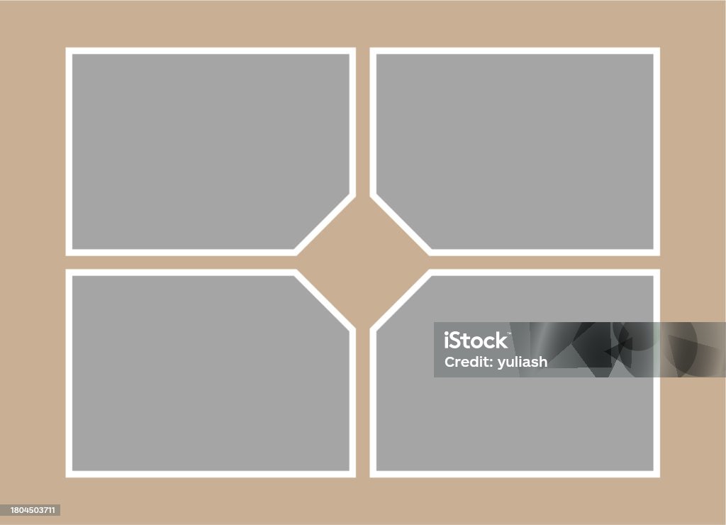 Frame Square Rectangle Angle Photo Cards With Beveled Angles Four Empty Rectangular Photo Frames ...