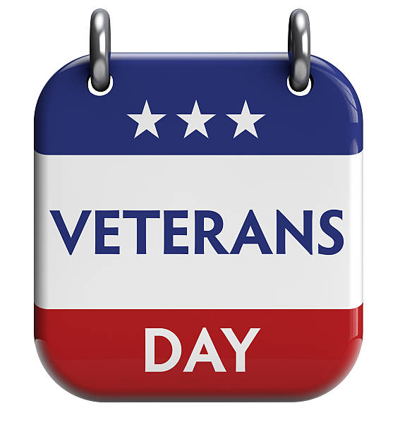 istock Red, white, and blue Veterans Day sign with stars 180451264