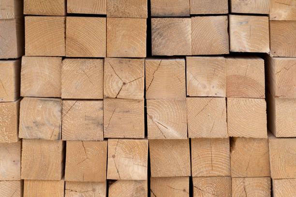 istock Stack of the wooden material lumber 1804515384