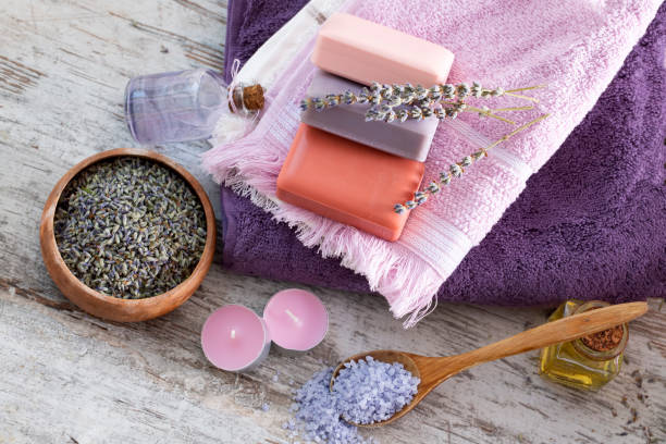 istock Dried lavender flowers and lavender soap 1804518038