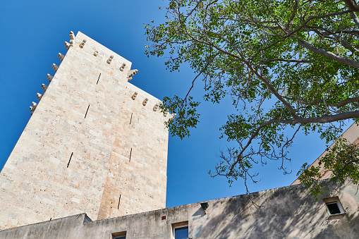 Tedeschina Tower. Castello District. Cagliari. Sardinia island. Italy.
