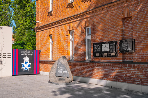 Warsaw, Poland - June 22, 2021: Memorial of Soldiers Fallen on Foreign Military Missions and Operations by Maciej Aleksandowicz at Pulawska street in Mokotow district of Warsaw