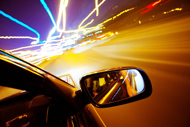 istock Night traffic,shoot from the window of rush car 180454987