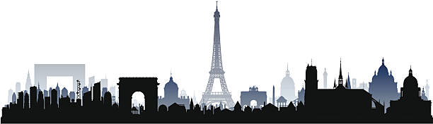 ilustraciones, imágenes clip art, dibujos animados e iconos de stock de muy detallado paris (cada edificio móviles y completa) - arc de triomphe du carrousel
