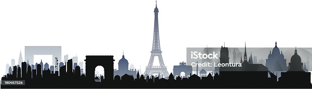 Incrivelmente detalhada Paris (cada edifício é ajustável e completa) - Royalty-free Paris - França arte vetorial