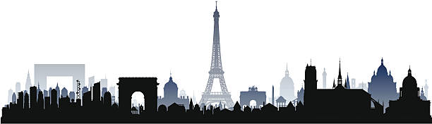 очень подробно париж (каждое здание, движимые и заполнения) - pantheon paris paris france france europe stock illustrations