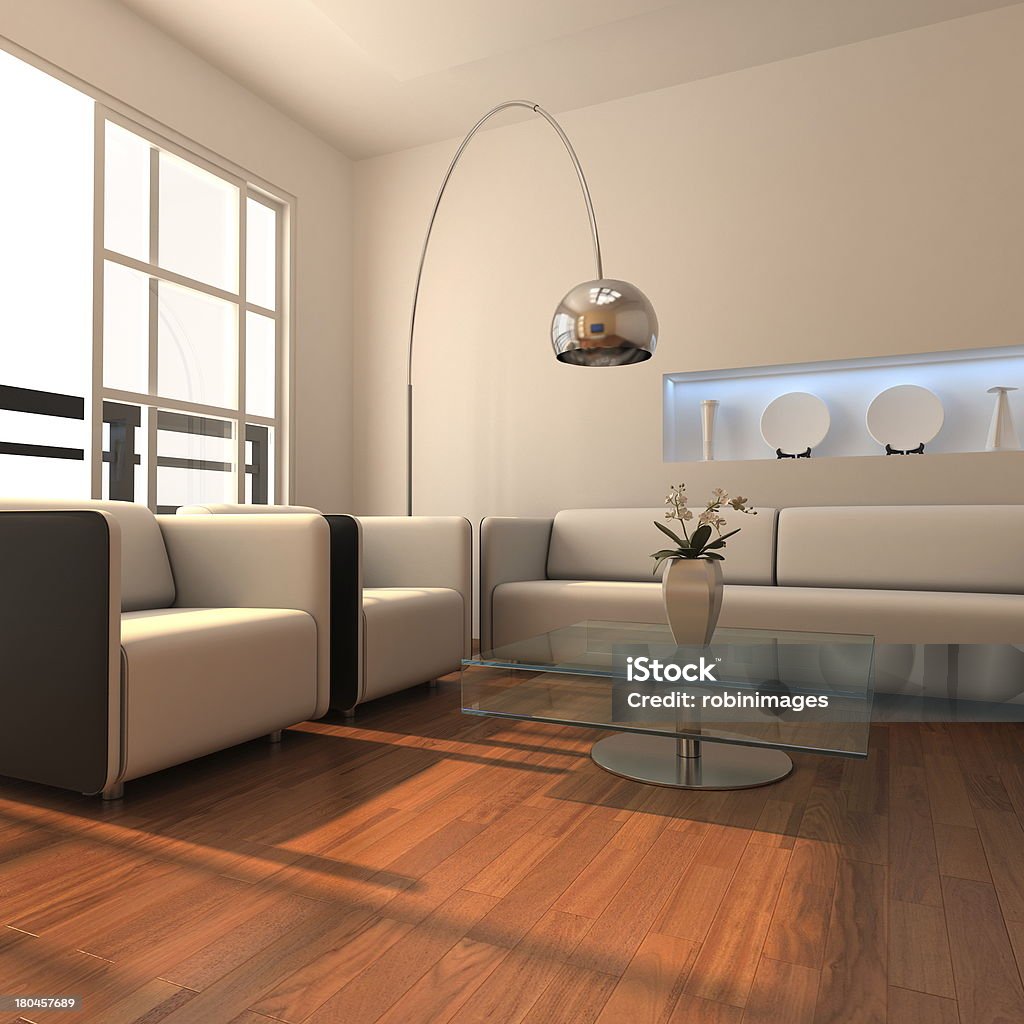 modern living room modern living room.3d render Apartment Stock Photo