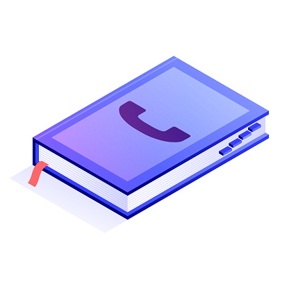 Vector Illustration of Contact Books Isometric Icon and Three Dimensional Design, Isometric.