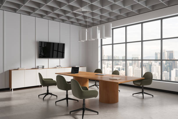 istock White board room interior with TV 1804589094