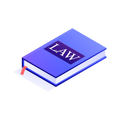 Vector Illustration of Law Book Icon and Three Dimensional Design,  Compliance, Guidance, File Folder, Archives, Requirements, Rules, Regulations, Procedure, Isometric.