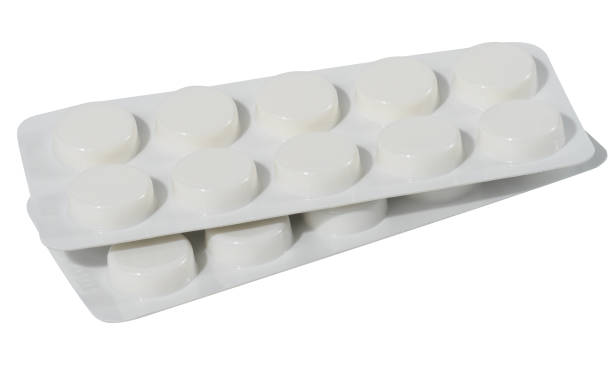 istock Blister pack with round pills on a white isolated background 1804595777