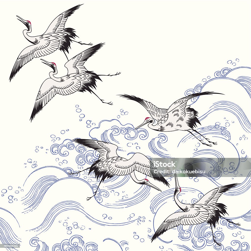 Grou Japonês - Royalty-free Grou-comum - Pássaro arte vetorial