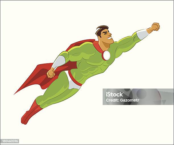Superhero Flying Stock Illustration - Download Image Now - Cartoon, Flying, Achievement