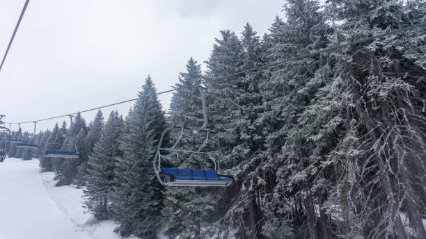 istock Cloudy day on the mountain during winter. 1804612346