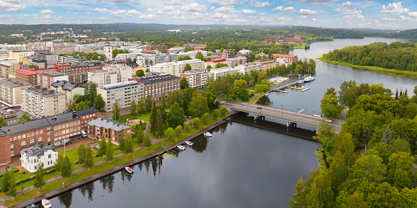 Aerial view of Hämeenlinna (swedish; Tavastehus) in the Kanta-Häme region of Finland.