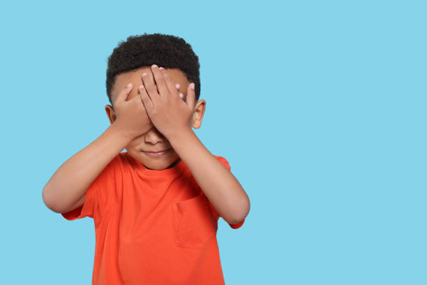 istock Emotional African-American boy on turquoise background. Space for text 1804622783