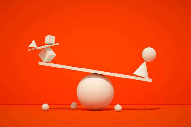 istock Balance, teamwork, minimal concept orange background 1804625576