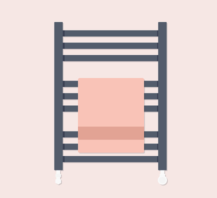 towel heater in the bathroom - vector illustration