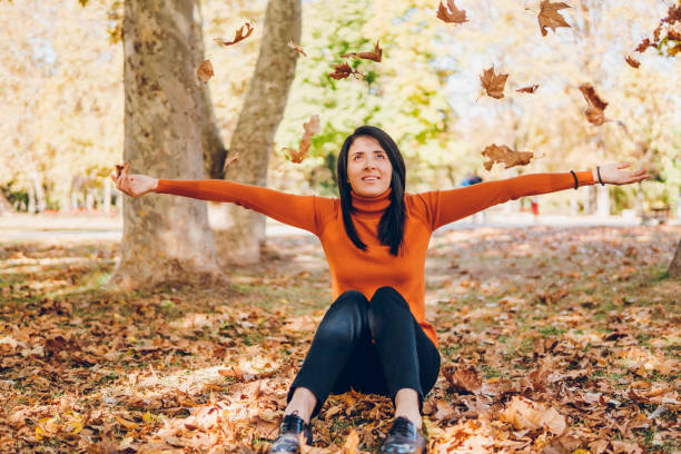 istock Young woman enjoying autumn 1804627786