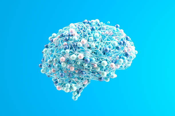 istock Brain with spheres, artificial intelligence, mental health concept 1804629950