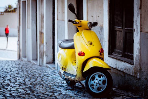 istock typical yellow italian motorcycle 1804634409