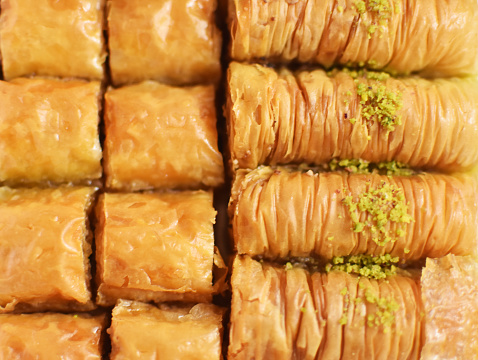 A Plate of Baklava, Traditional Delicious Dessert