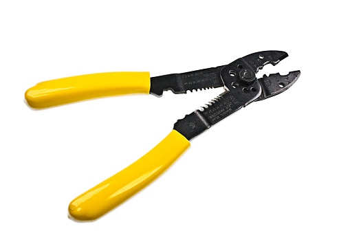 Cable Cutting and Stripping Tool on a white background