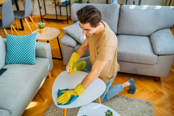istock Man cleaning his apartment 1804664429