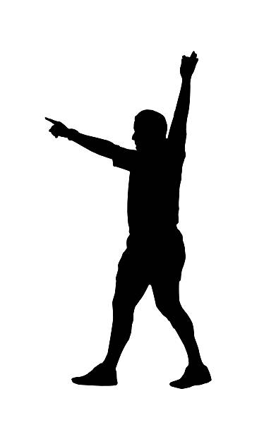 istock Sport Silhouette - Rugby Football Referee Indicating Foal Play 180468174