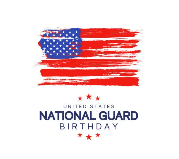Vector illustration of United States National Guard Birthday poster, card. Vector