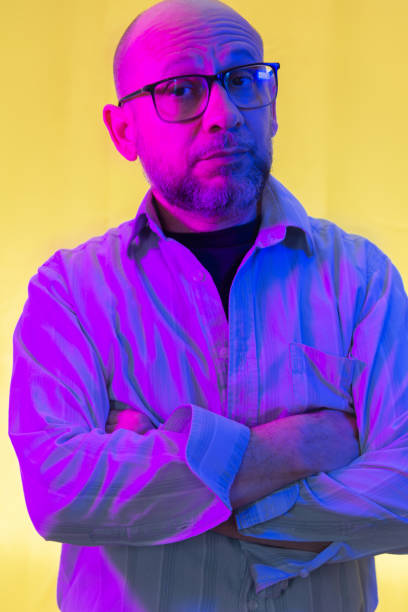 istock Bald, bearded man wearing prescription glasses 1804721584