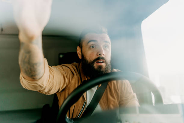 istock Late journey stress on the road 1804729007