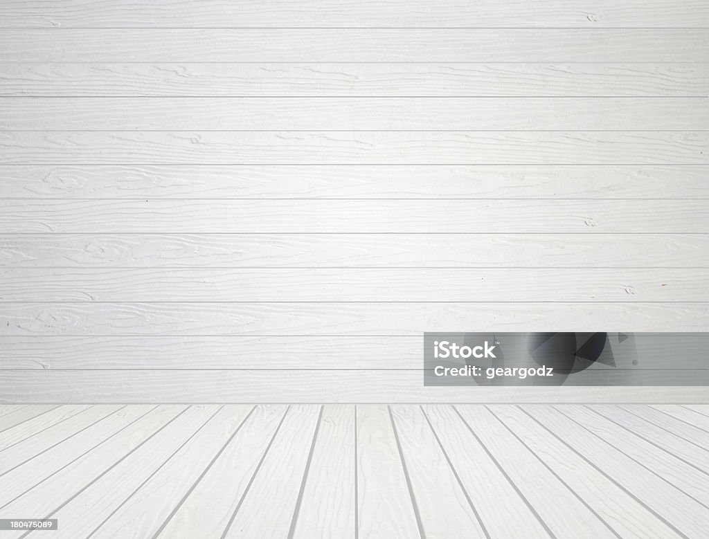 white wood wall and floor background room interior with white wood wall and wood floor background Abstract Stock Photo
