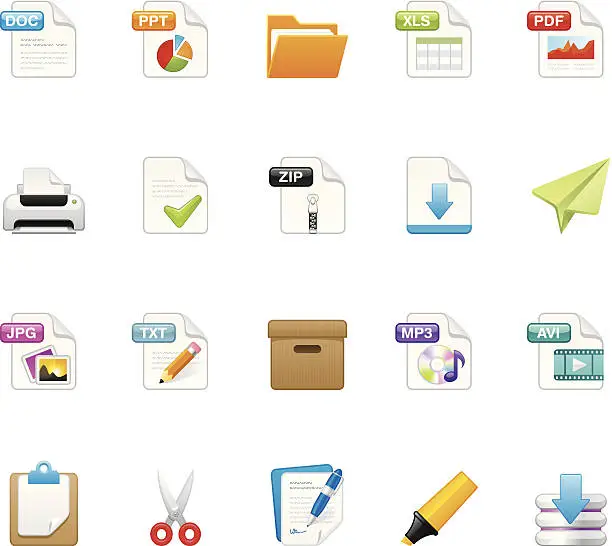 Vector illustration of File icons | set 9