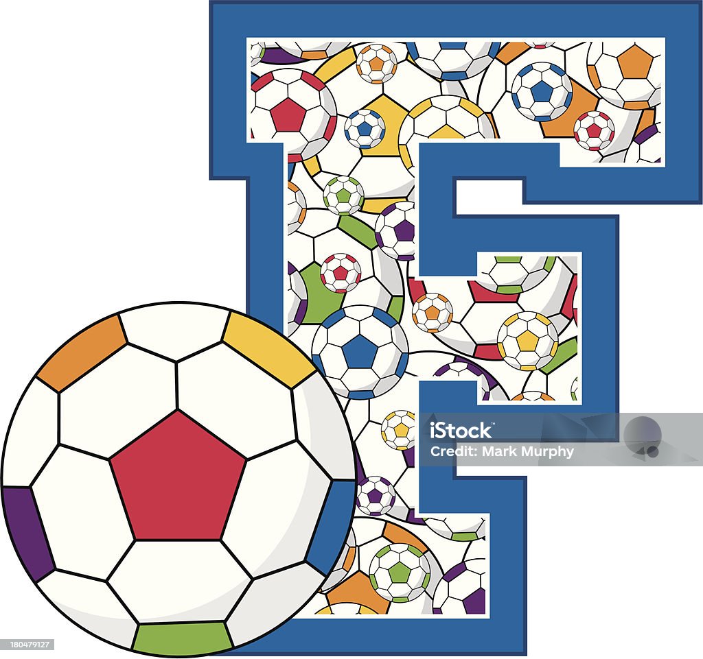 Fußball Fußball-Learning Buchstabe F - Lizenzfrei Alphabet Vektorgrafik