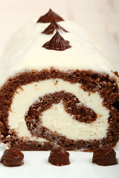 istock Chocolate Cake Roulade with Mascarpone Cream 180484362