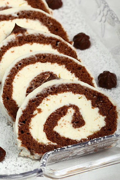 istock Chocolate Cake Roulade with Mascarpone Cream 180484563
