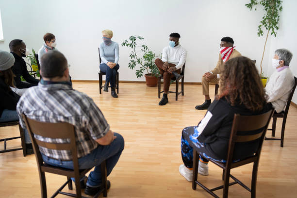 istock Group therapy for the support of mental health 1804848608