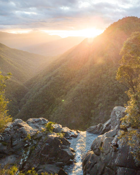 istock Queensland Waterfall Aerial Windin Falls 1804865552