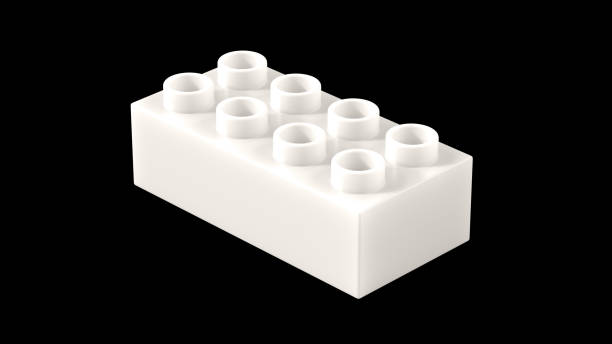 istock Gardenia Plastic Toy Block Isolated on a Black Background. 1804866087