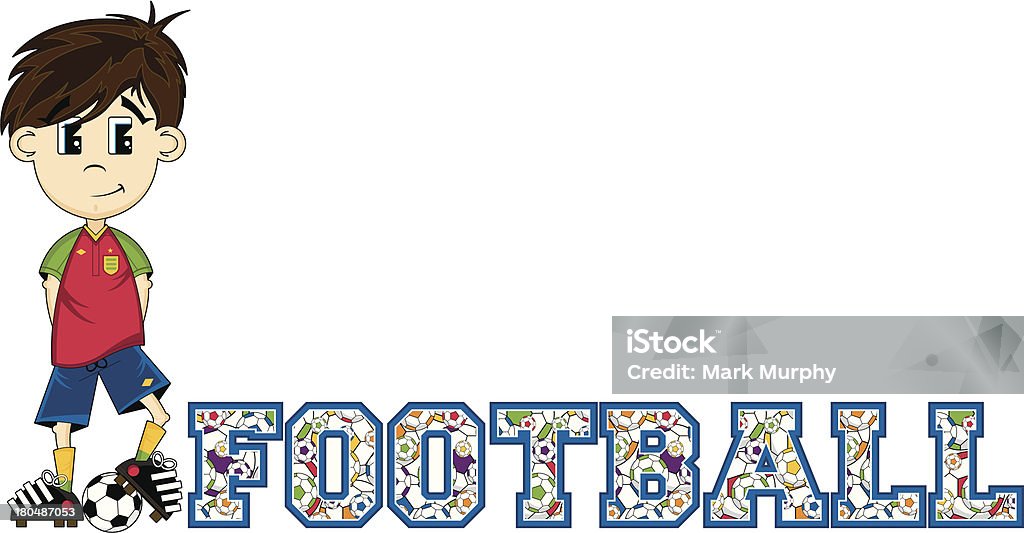 Football garçon apprendre à lire Illustration - clipart vectoriel de Adolescent libre de droits
