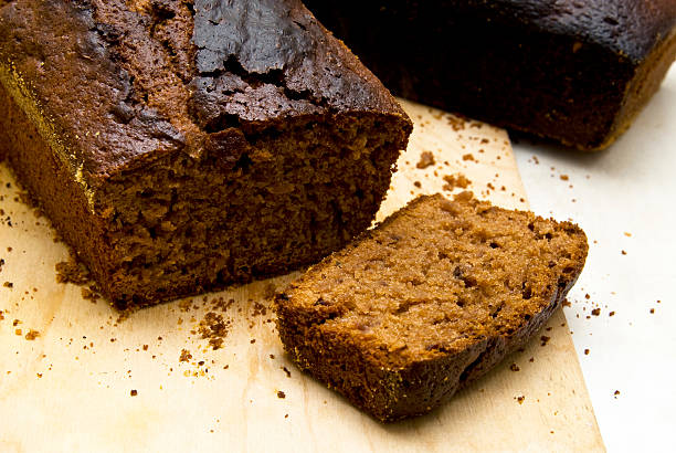 istock Baked gingerbread with fissured brown crust 180487376
