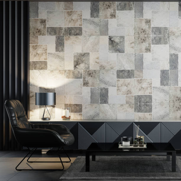 istock Modern minimalist apartment interior living room with wall design 1804874781