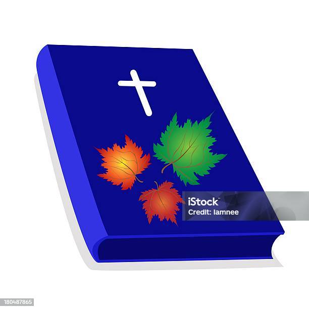 Holy Bible With Wooden Cross And Maple Leaves Stock Illustration - Download Image Now - Baptist, Bible, Book