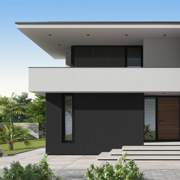 istock Modern Luxurious Villa with garden. 1804883320