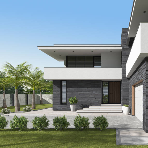 istock Modern Luxurious Villa with garden. 1804883332