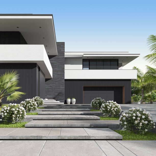 istock Modern Luxurious Villa with garden. 1804883867
