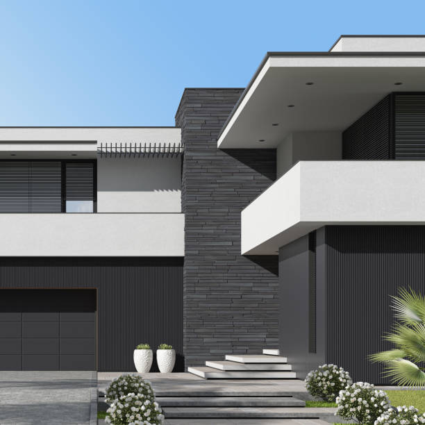 istock Modern Luxurious Villa with garden. 1804883875